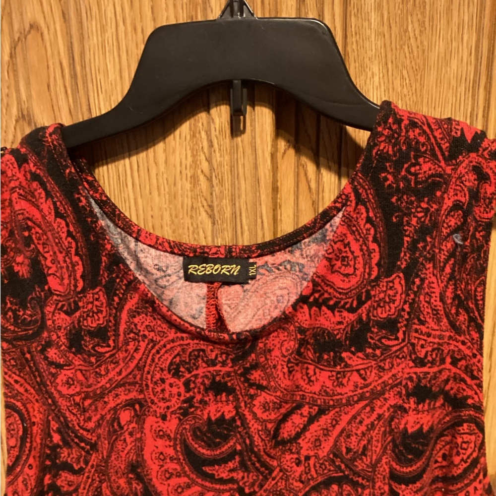 Reborn Red and Black Paisley Top